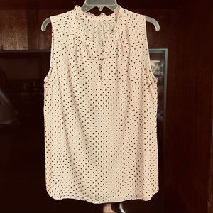 Polka dot off white blouse, size L